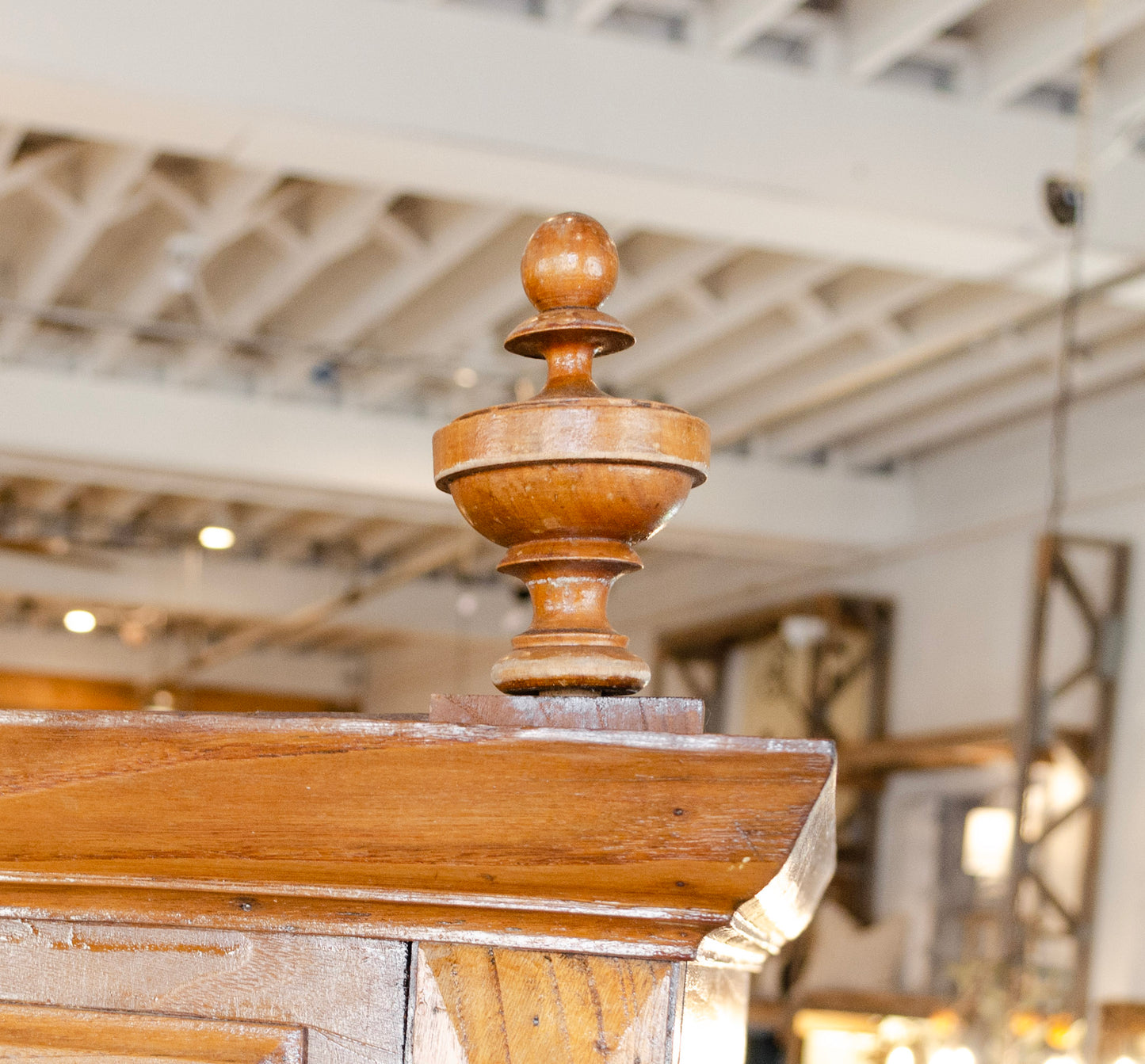 Louis XVI Style Floral Crowned Oak Armoire