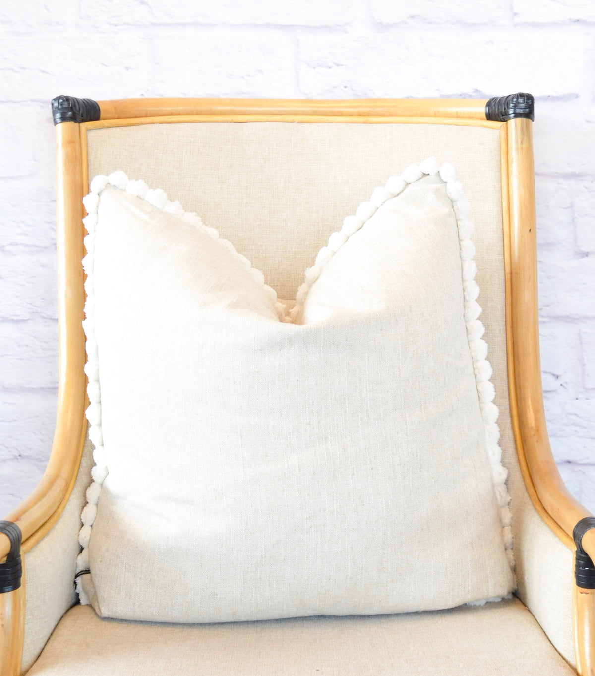Pom Chic Linen Accent Pillow