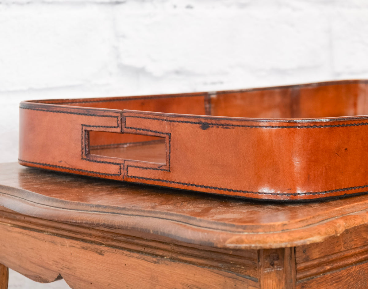 Oliver Leather Tray w/ Handles