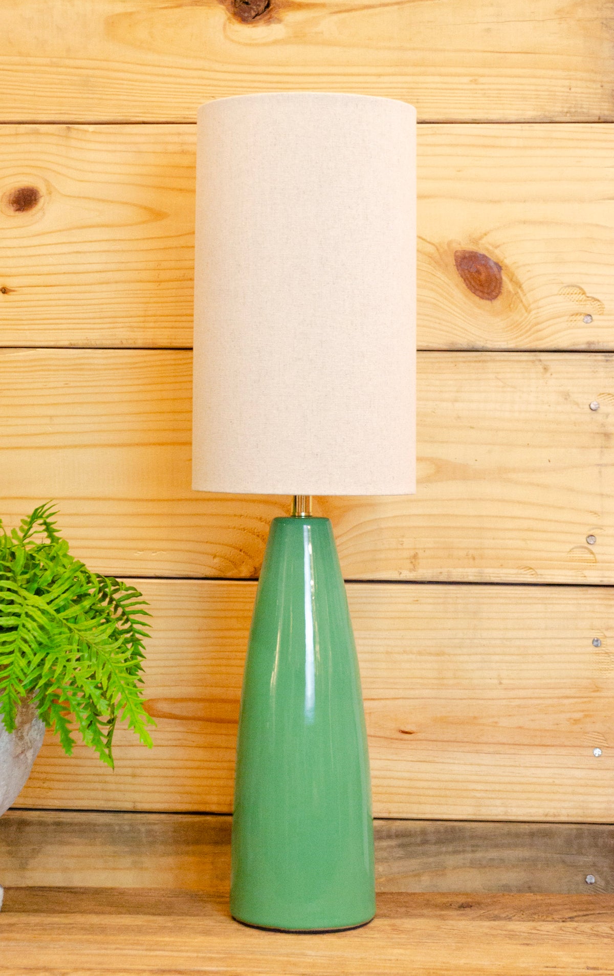 Tall Green Ceramic Table Lamp