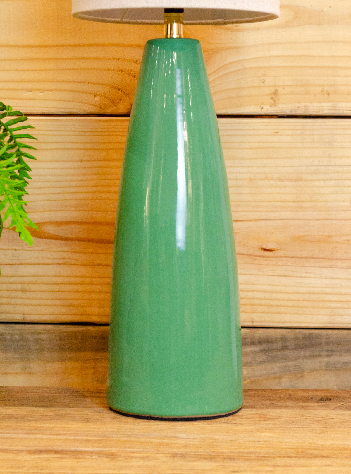 Tall Green Ceramic Table Lamp