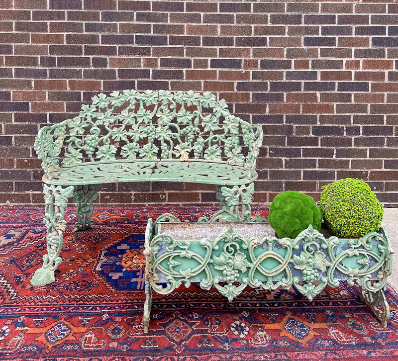 Ornate Painted Outdoor Bench
