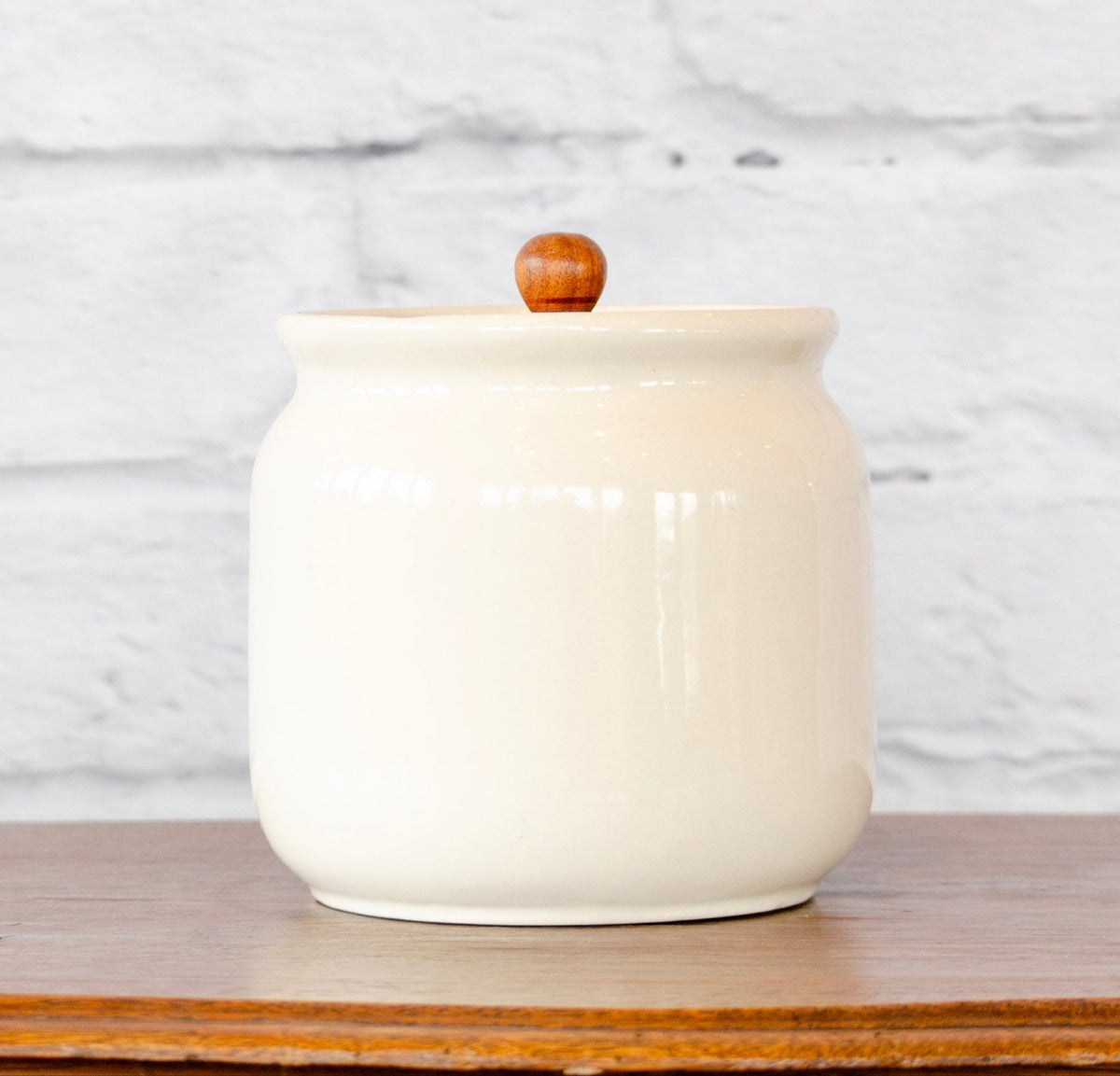 Ivory Stoneware Canister