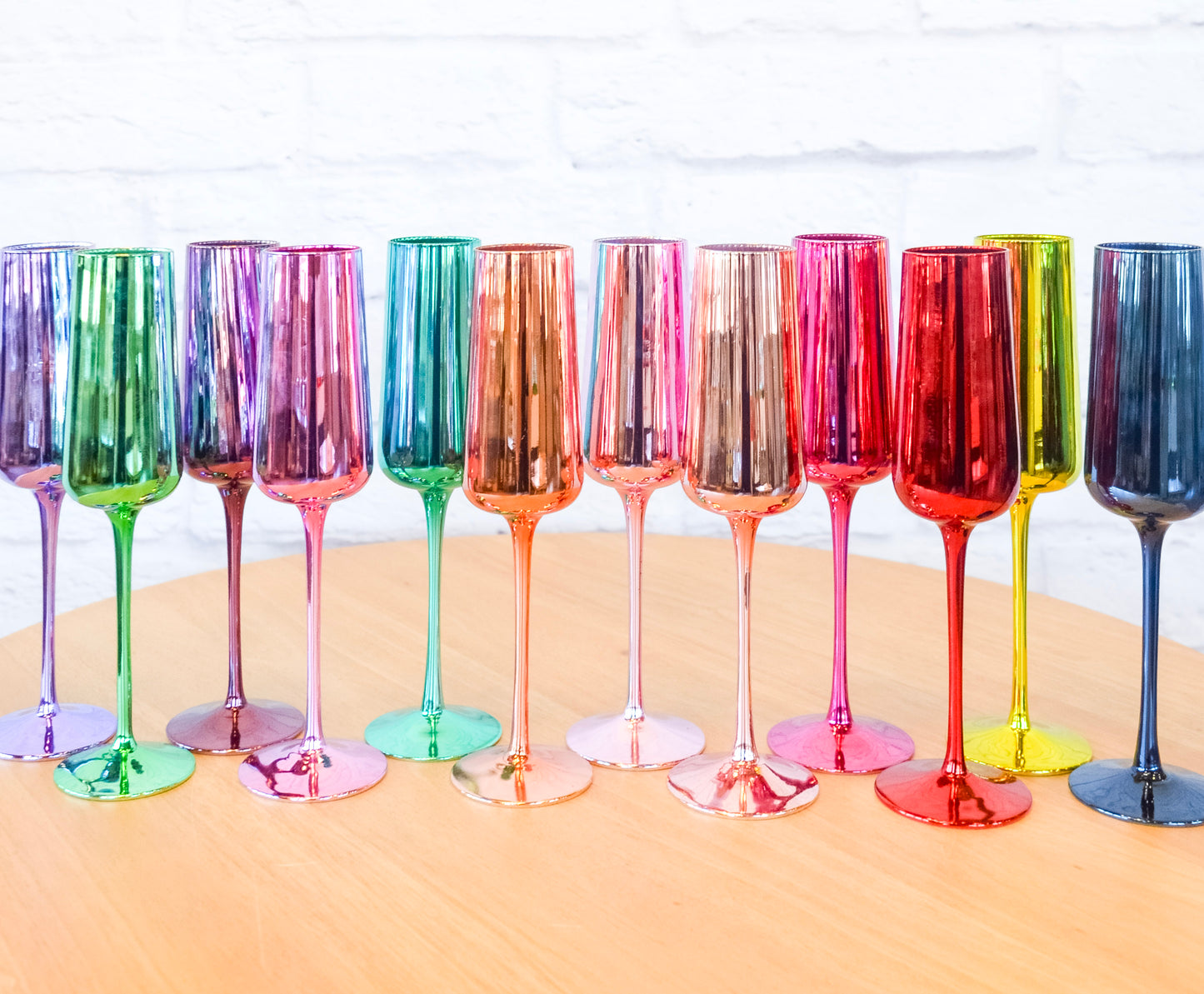 Colorful Fluted Chrome Drinkware