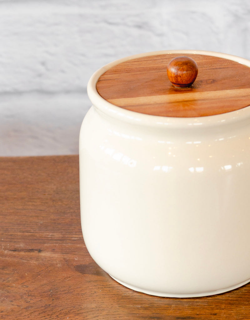 Ivory Stoneware Canister