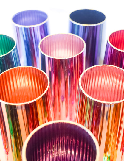 Colorful Fluted Chrome Drinkware