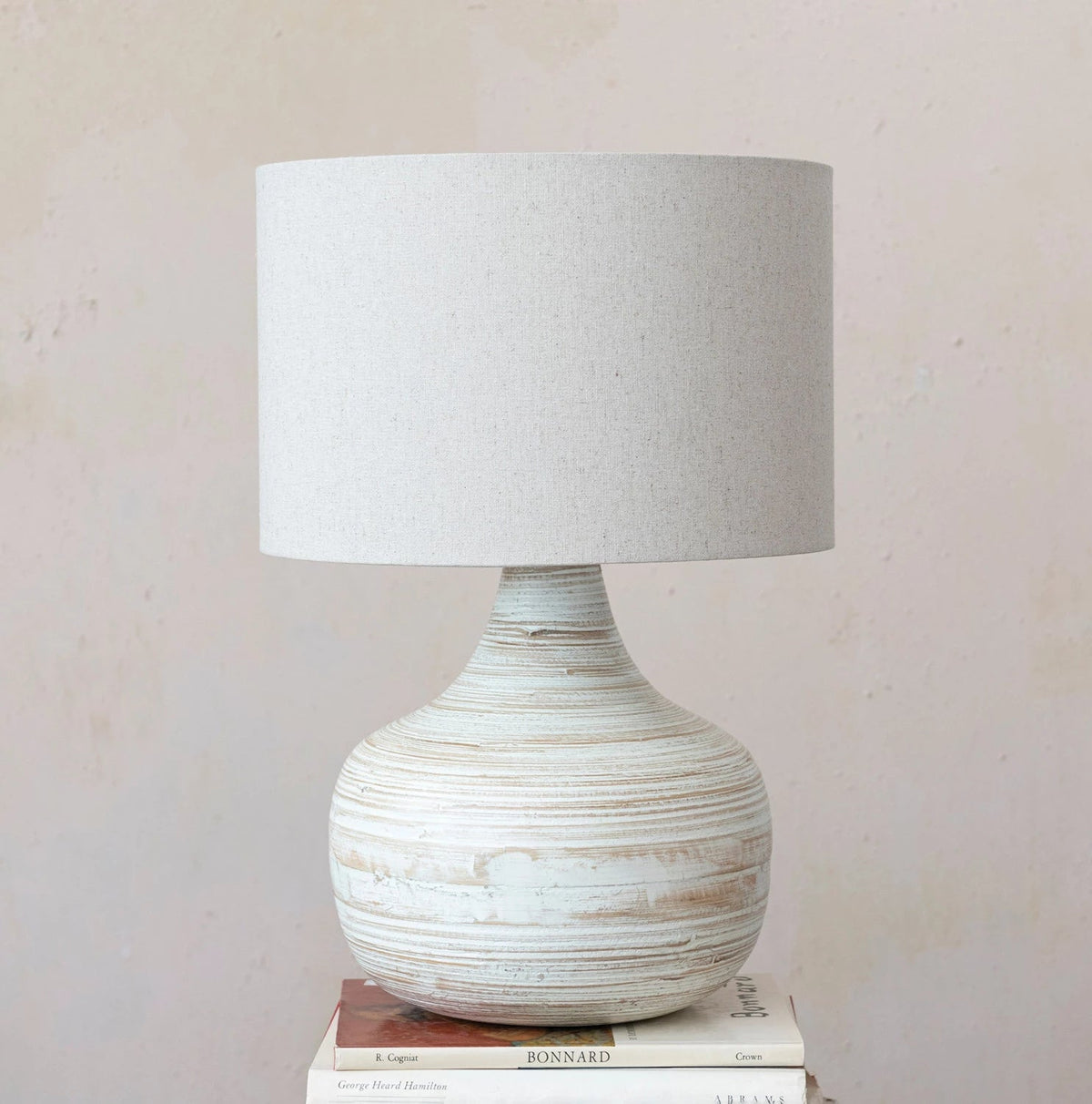 Sophie Whitewashed Bamboo Lamp