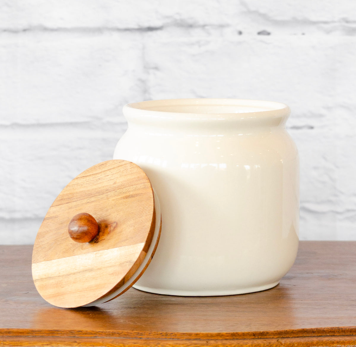 Ivory Stoneware Canister