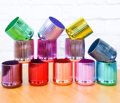 Colorful Fluted Chrome Drinkware