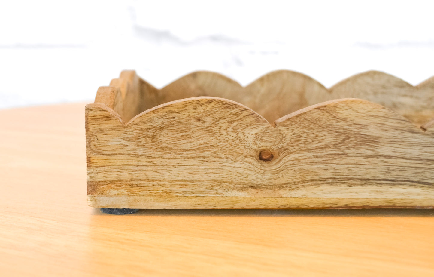 Scalloped Edge Mango Wood Tray
