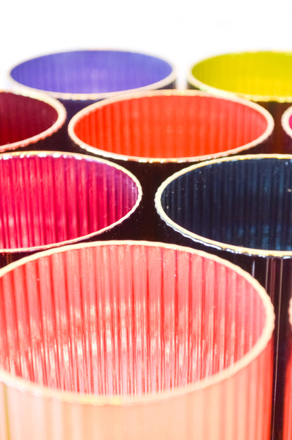 Colorful Fluted Chrome Drinkware