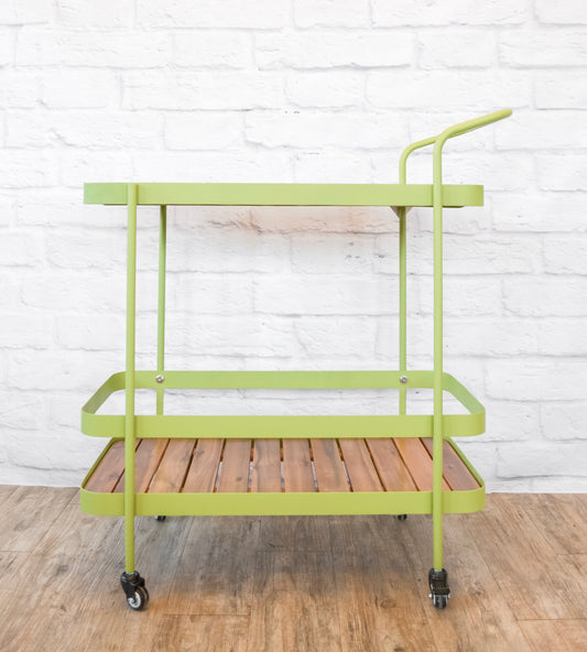 Acacia Wood & Metal Garden or Bar Cart
