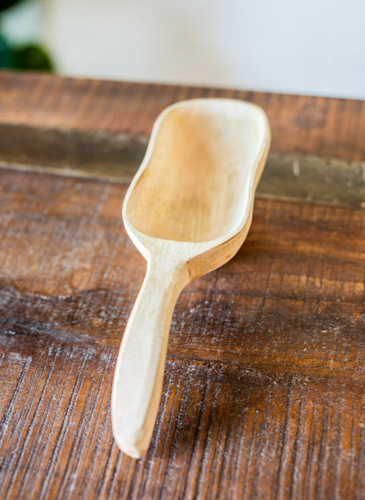 Hand-Carved Mango Wood Scoop