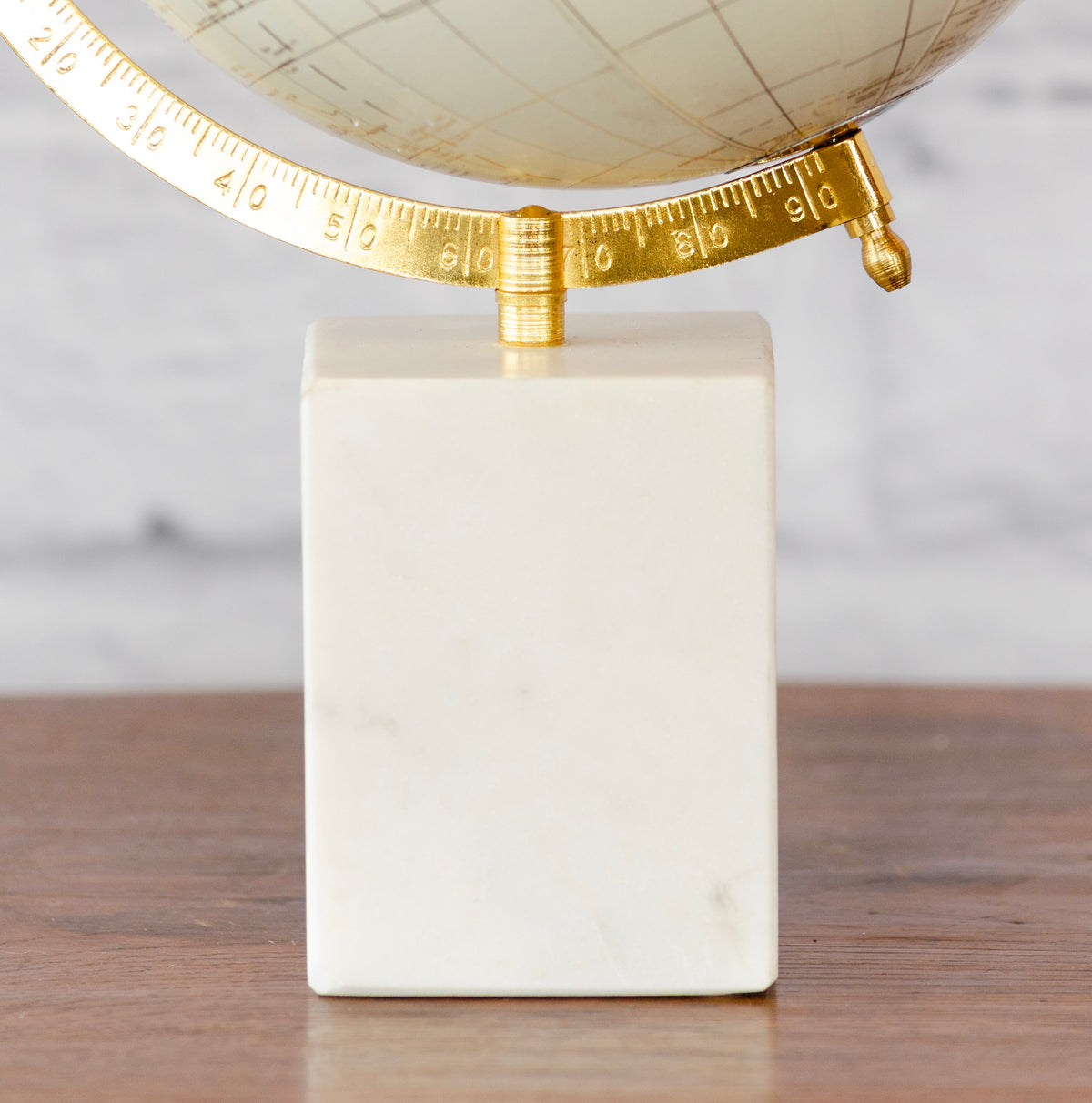 White & Gold Marble Base Globe