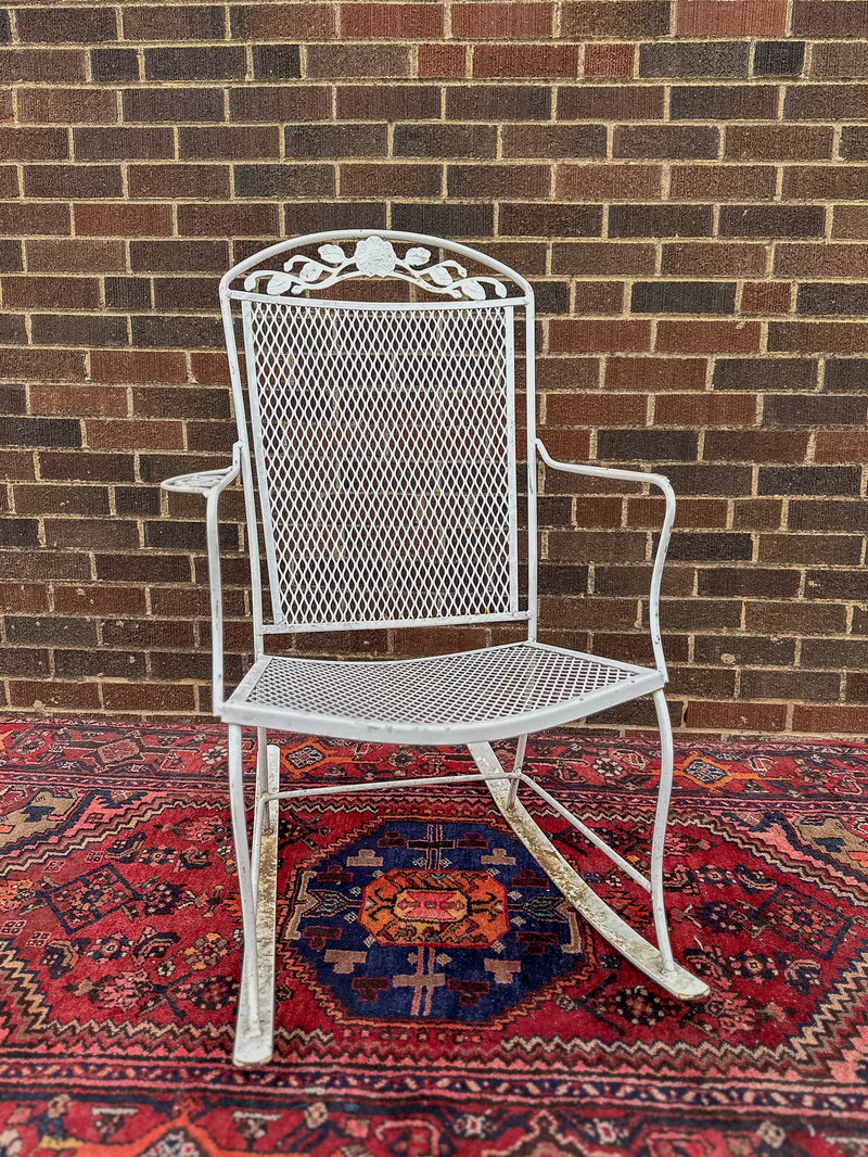 Painted Metal Patio Rocking Chair