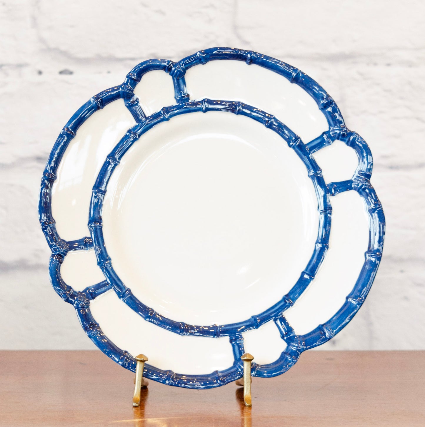 Blue Bamboo Accented Plate Set