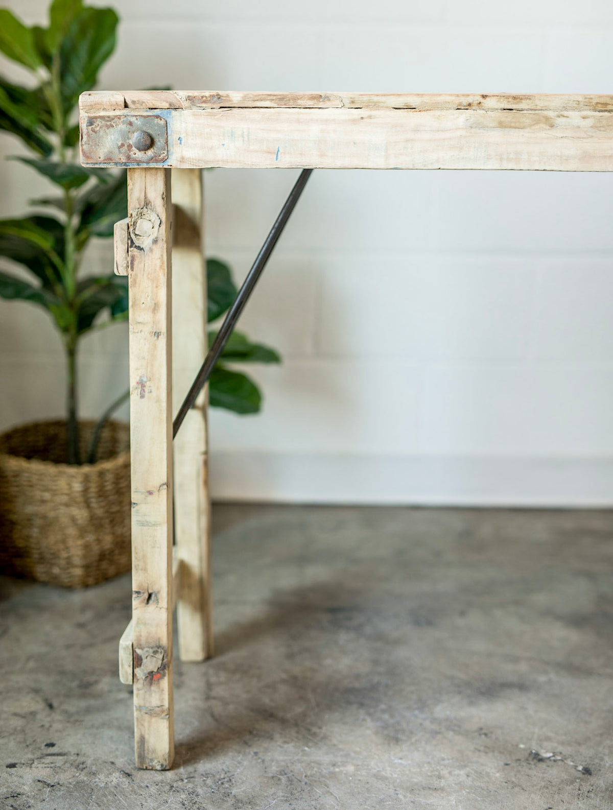 Bleached Wood Indian Wedding Console Table