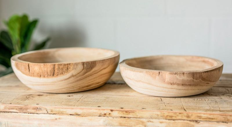 Rosa Hand-Carved Wooden Bowl