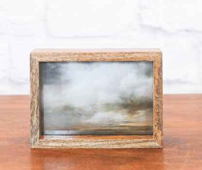 Natural Wood & Glass Floating Frame