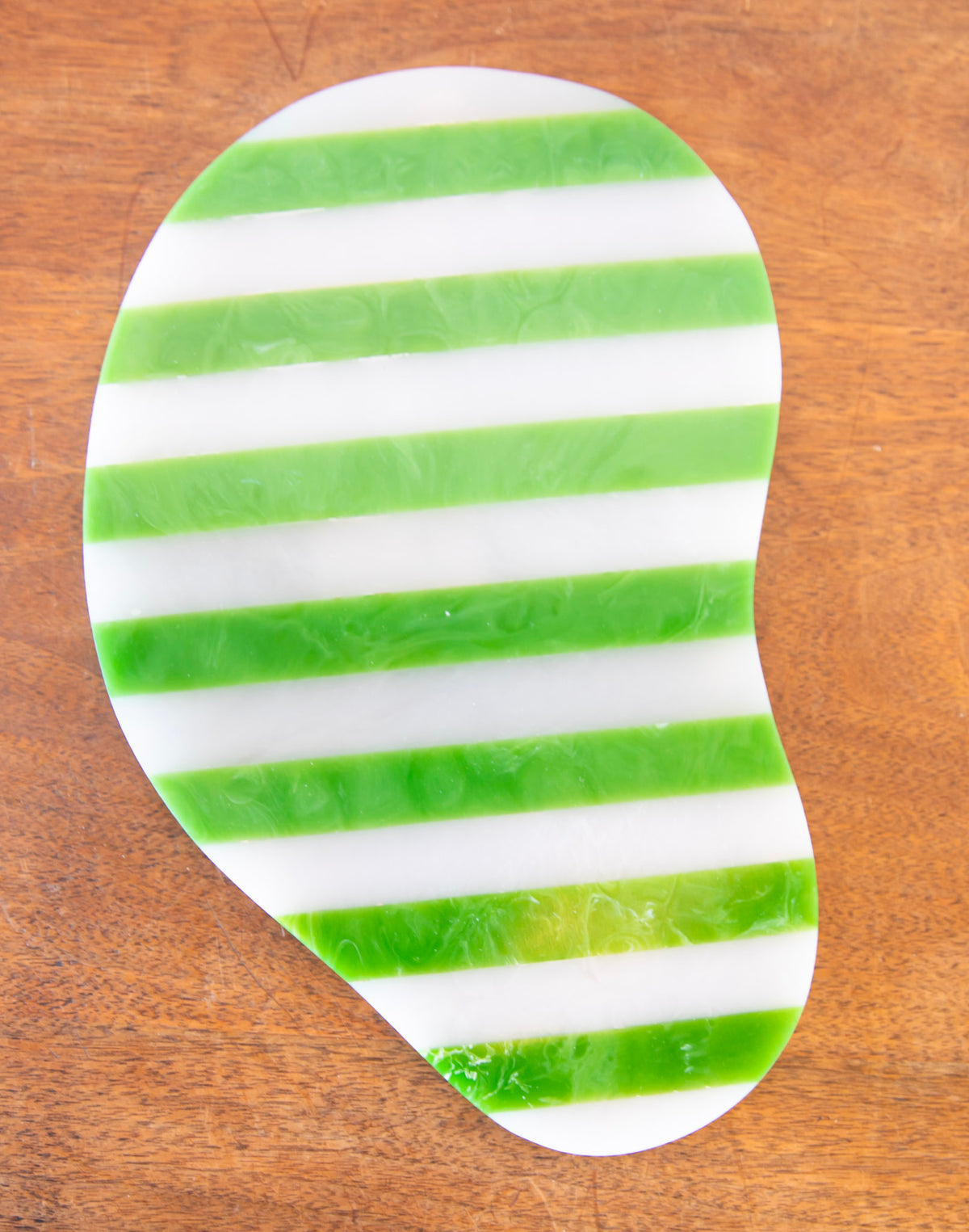 Green & White Stripe Resin Cheese Board