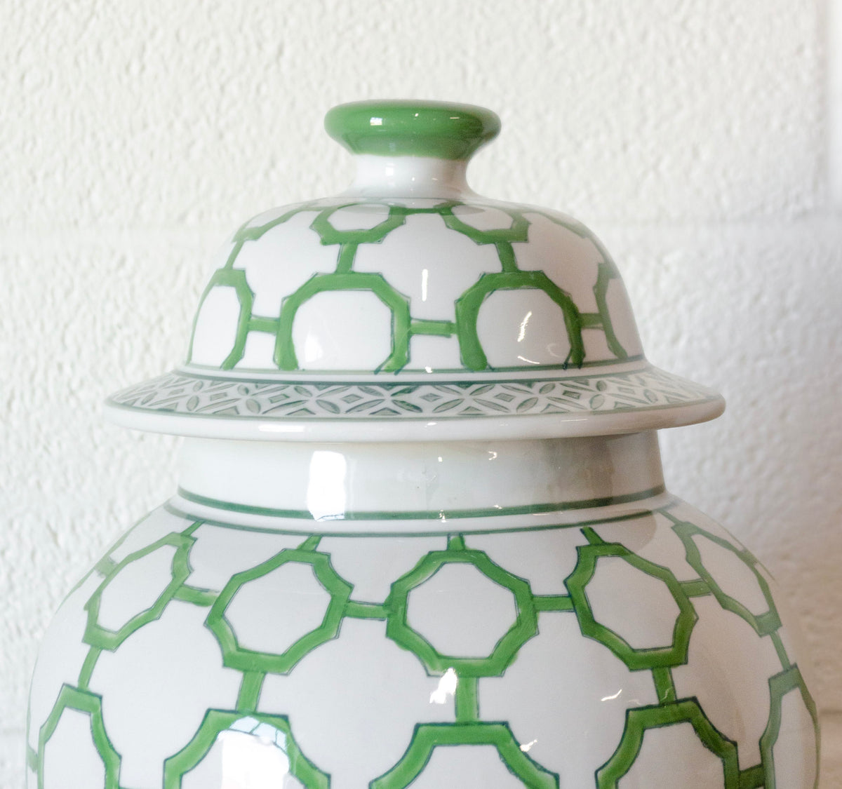 BB Imperial Green Chinoiserie Lidded Ginger Jar