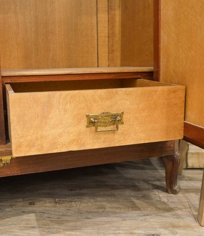 Ormolu Trimmed Antique Mirrored Armoire