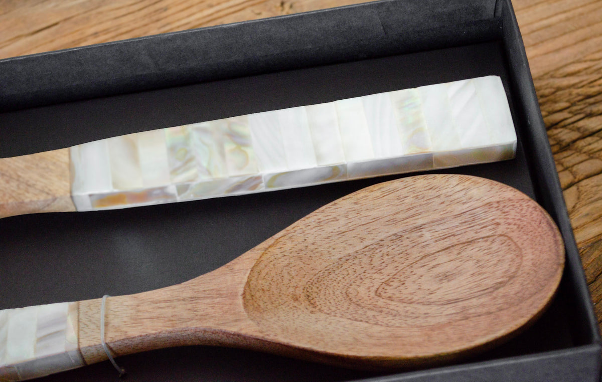 Mother of Pearl Salad Server Set