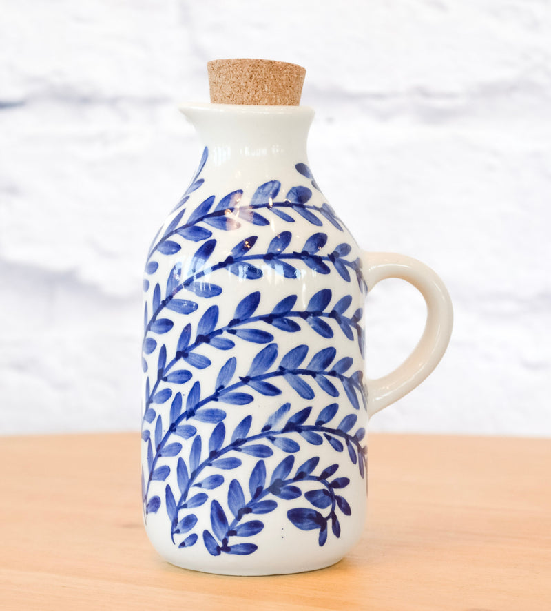 Capri Blue & White Stoneware Oil Cruet