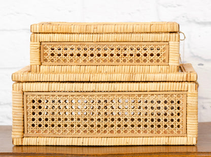 Rattan & Glass Display Box