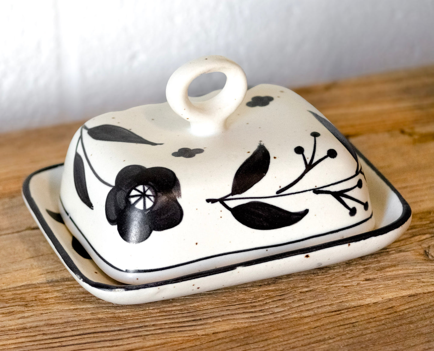 Hand-Painted Neutral Floral Stoneware Collection