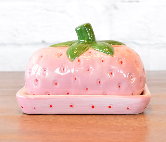 Ceramic Strawberry Butter Dish