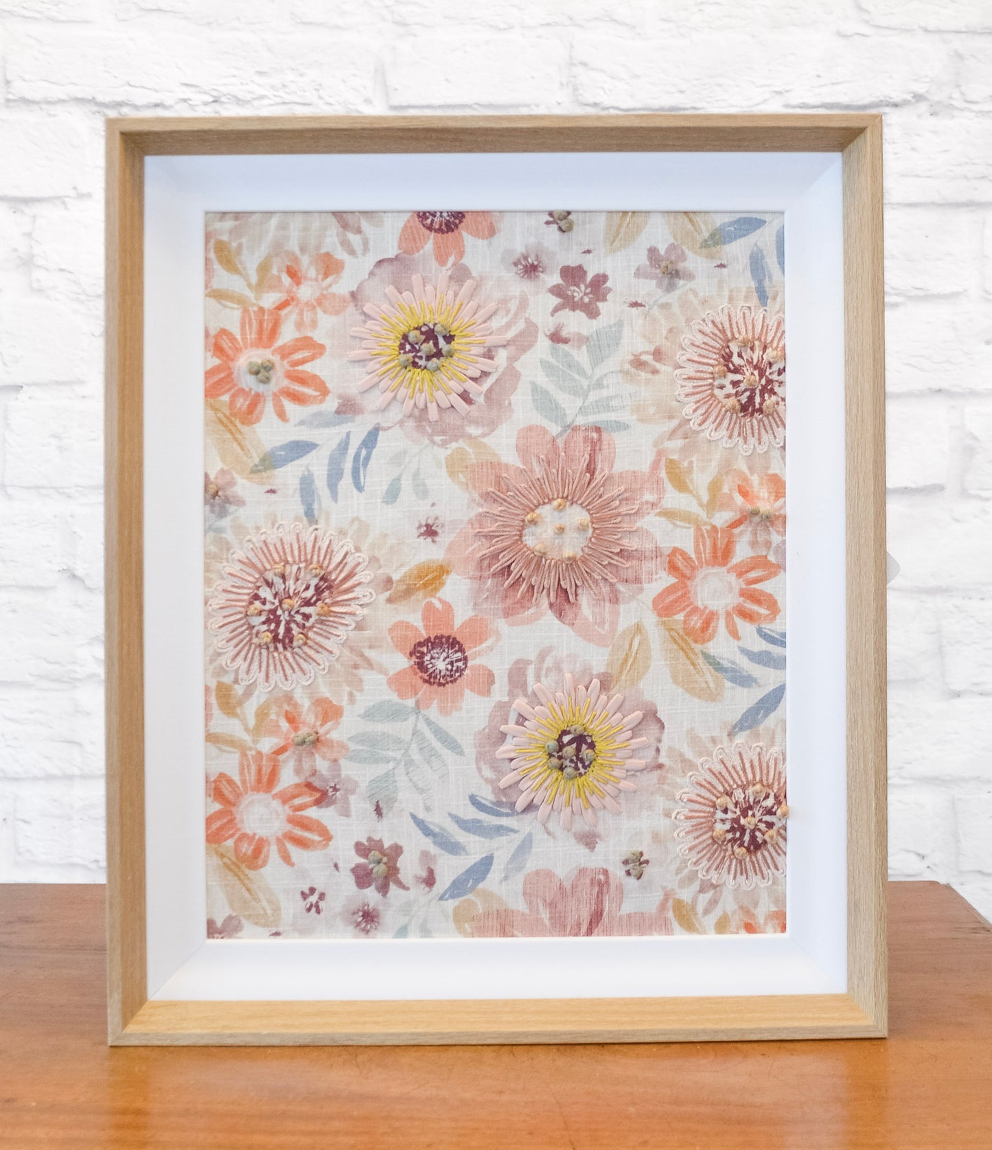Linen Textured Floral Wall Art