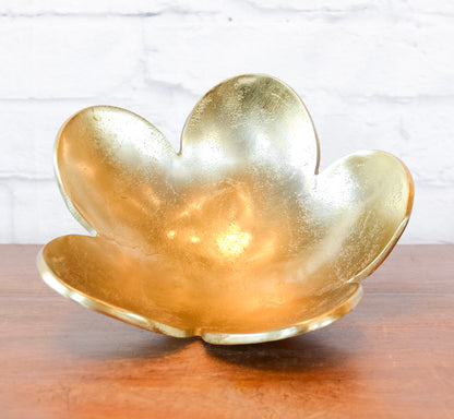 Gold Flower Aluminum Footed Bowl