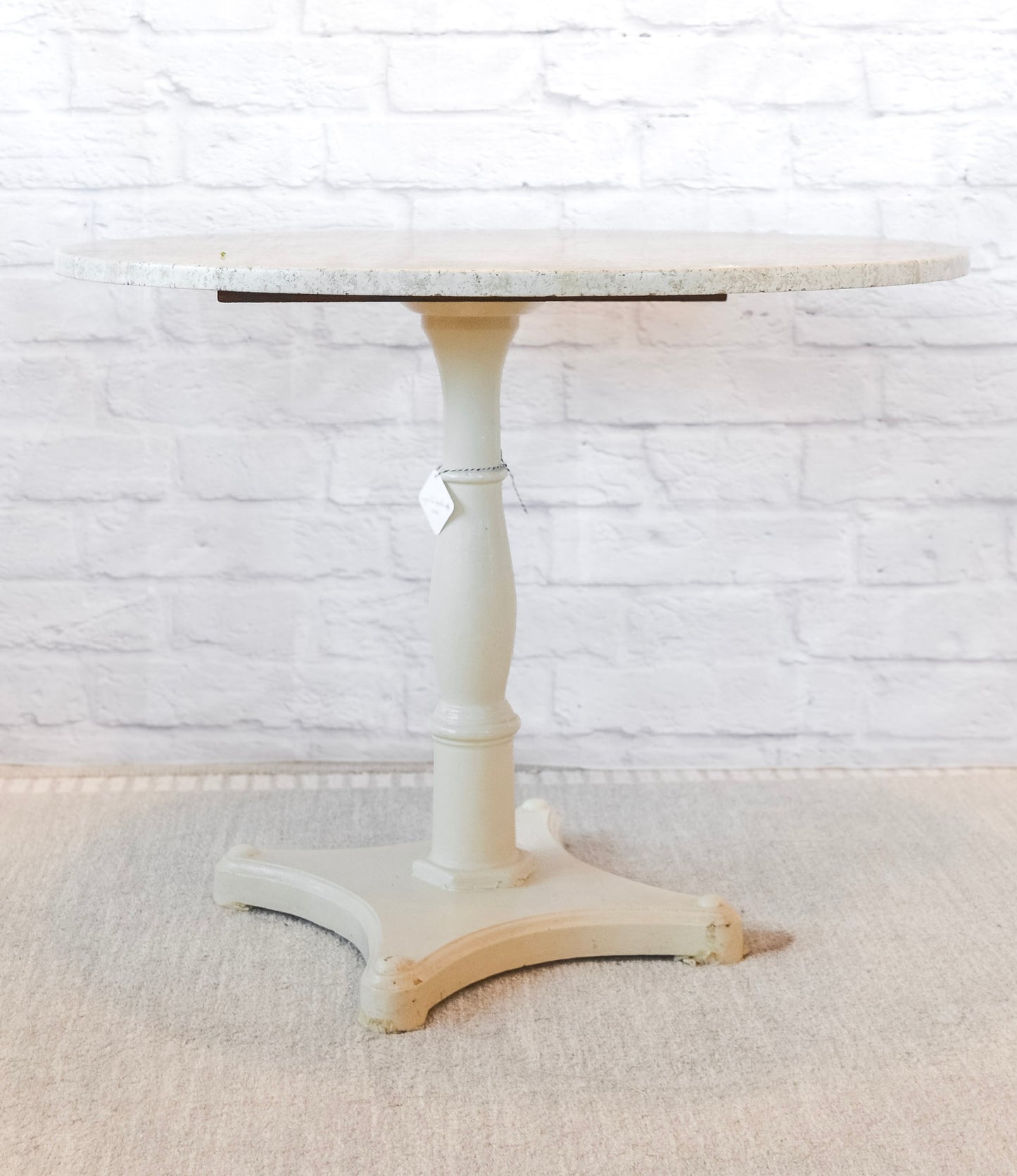Marble Top Painted Cast Iron Pub Table