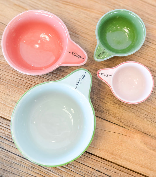 Festive Stoneware Measuring Cups