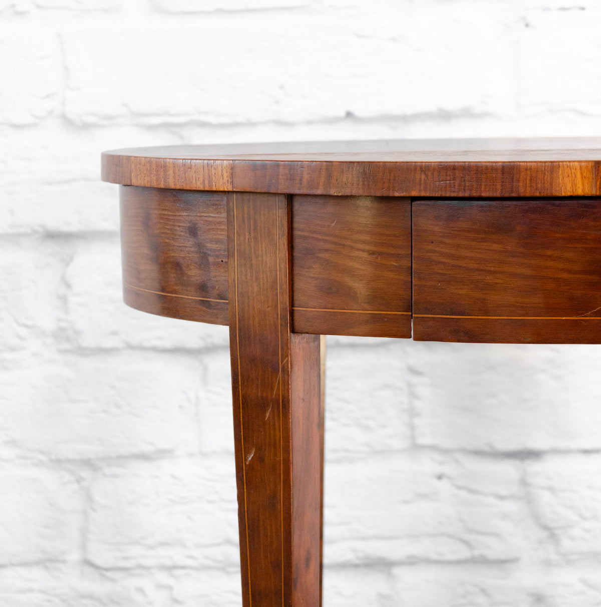 French Directoire Banded Inlay Walnut Side Table