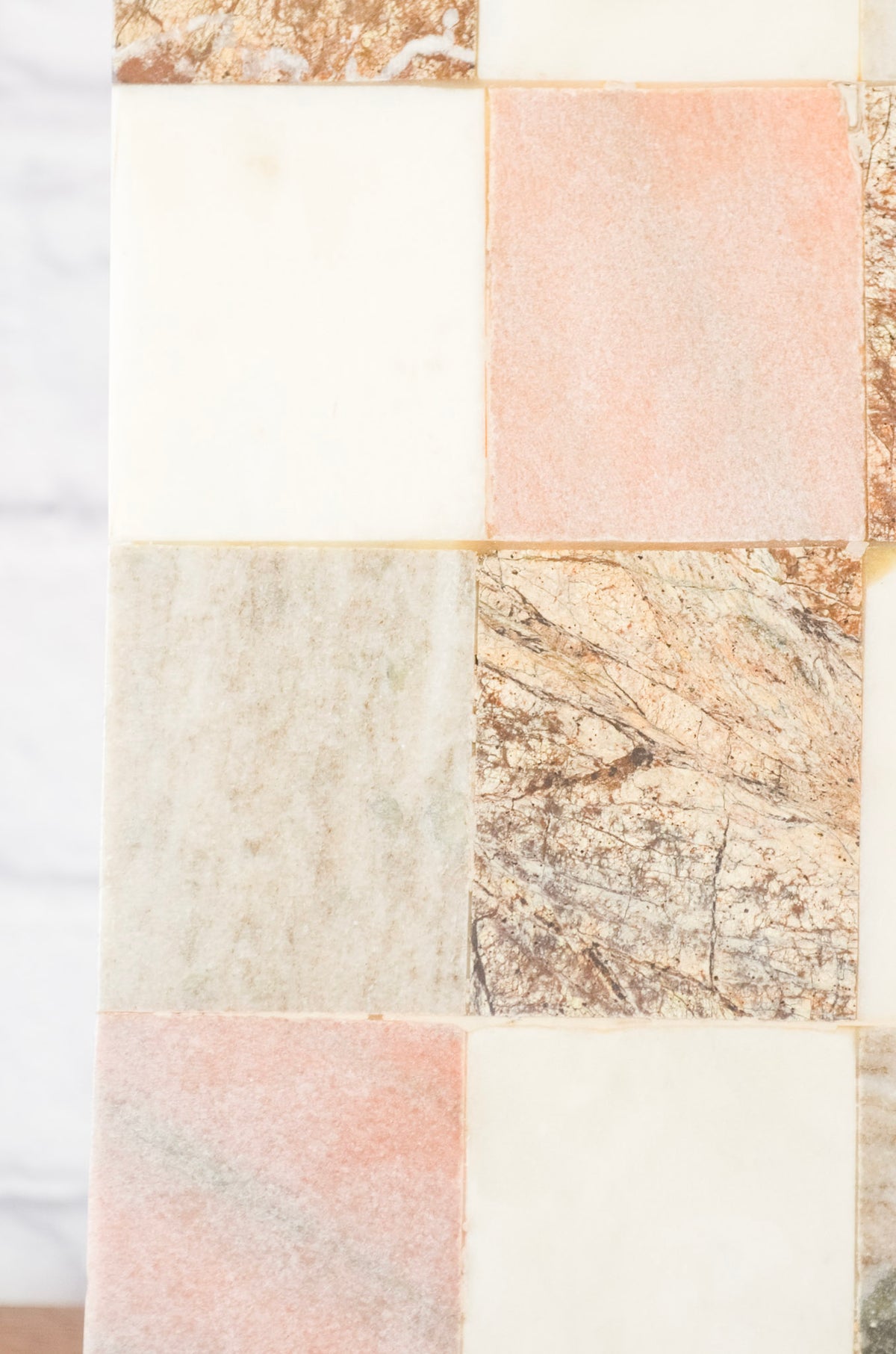 Natural Checkered Rectangular Serving Board