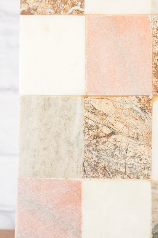 Natural Checkered Rectangular Serving Board