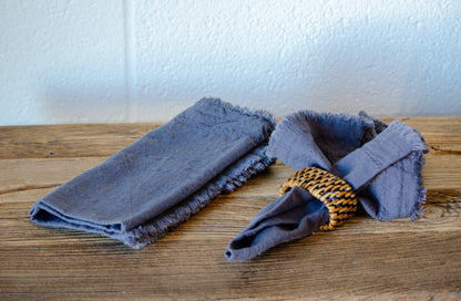Blue Frayed Edge Napkin