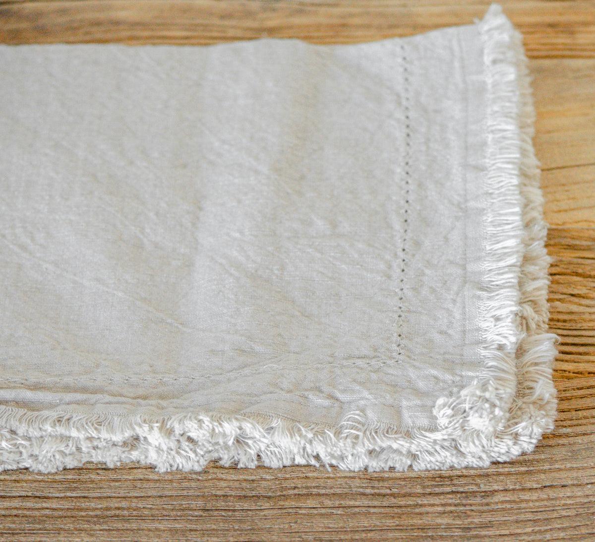 Frayed Edge Grey Napkin Set