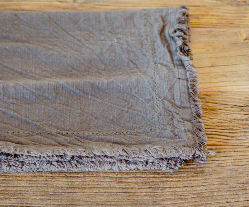 Brown Frayed Linen Napkin