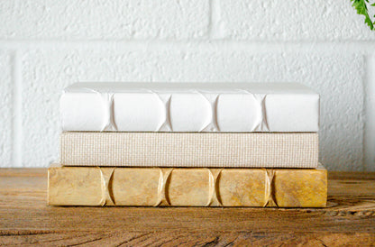 Gold, White & Grasscloth Book Set