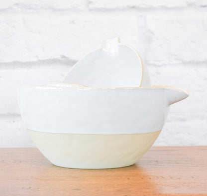 Set of 4 Neutral Stoneware Batter Bowls
