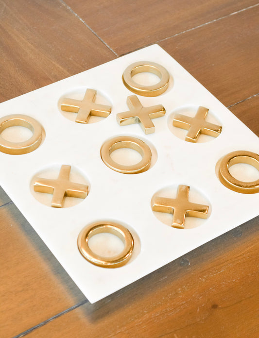 White & Gold Tic-Tac-Toe Set