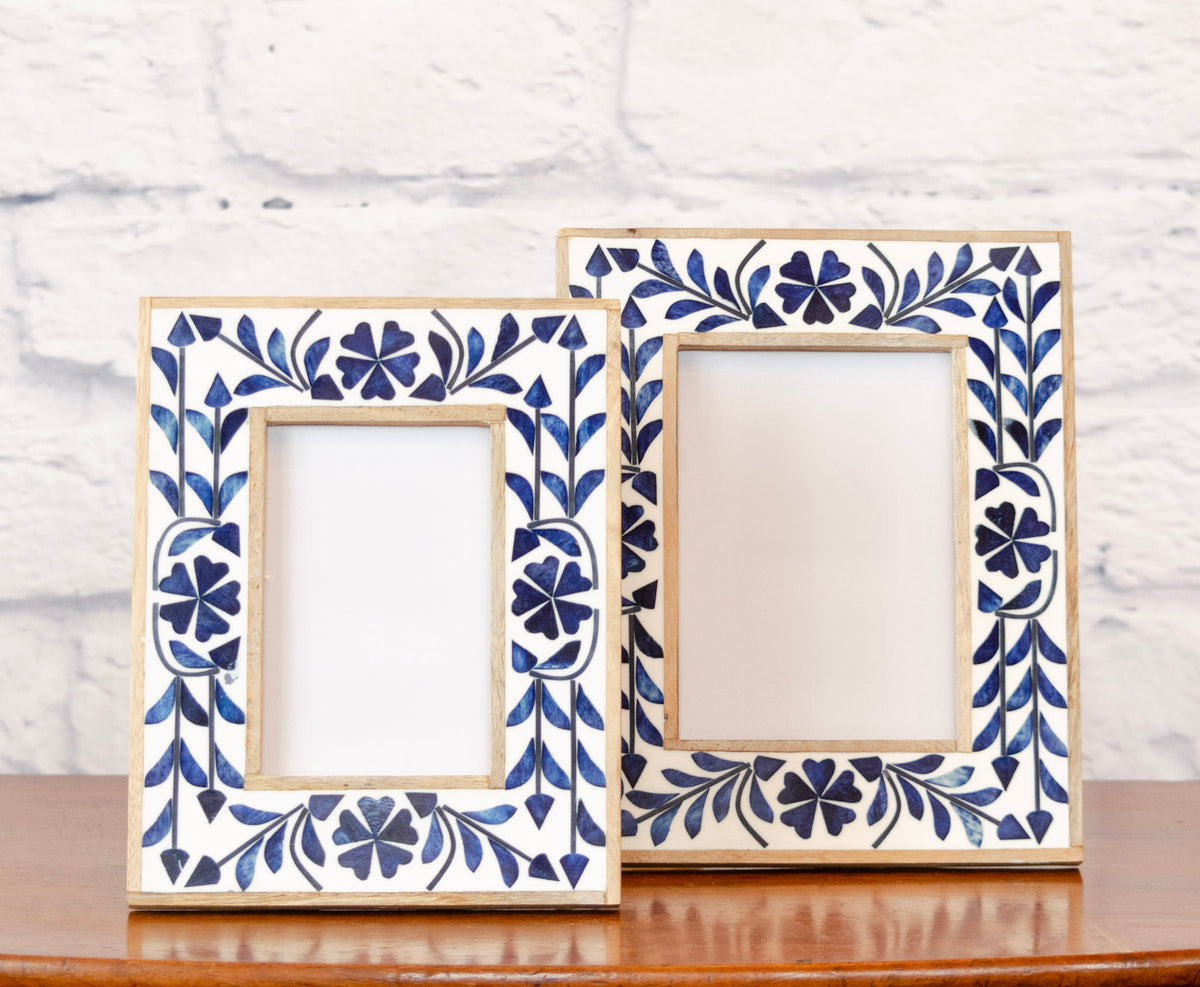 Belle Indigo Inlay Bone Frame