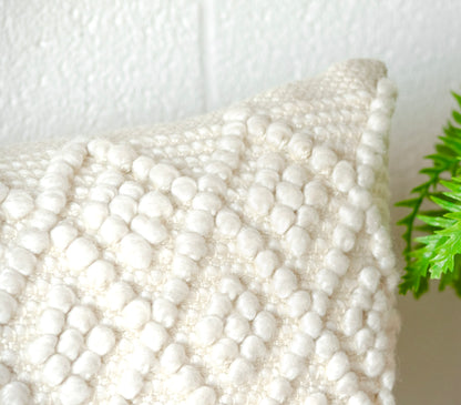 Coco Handwoven Cream Pillow