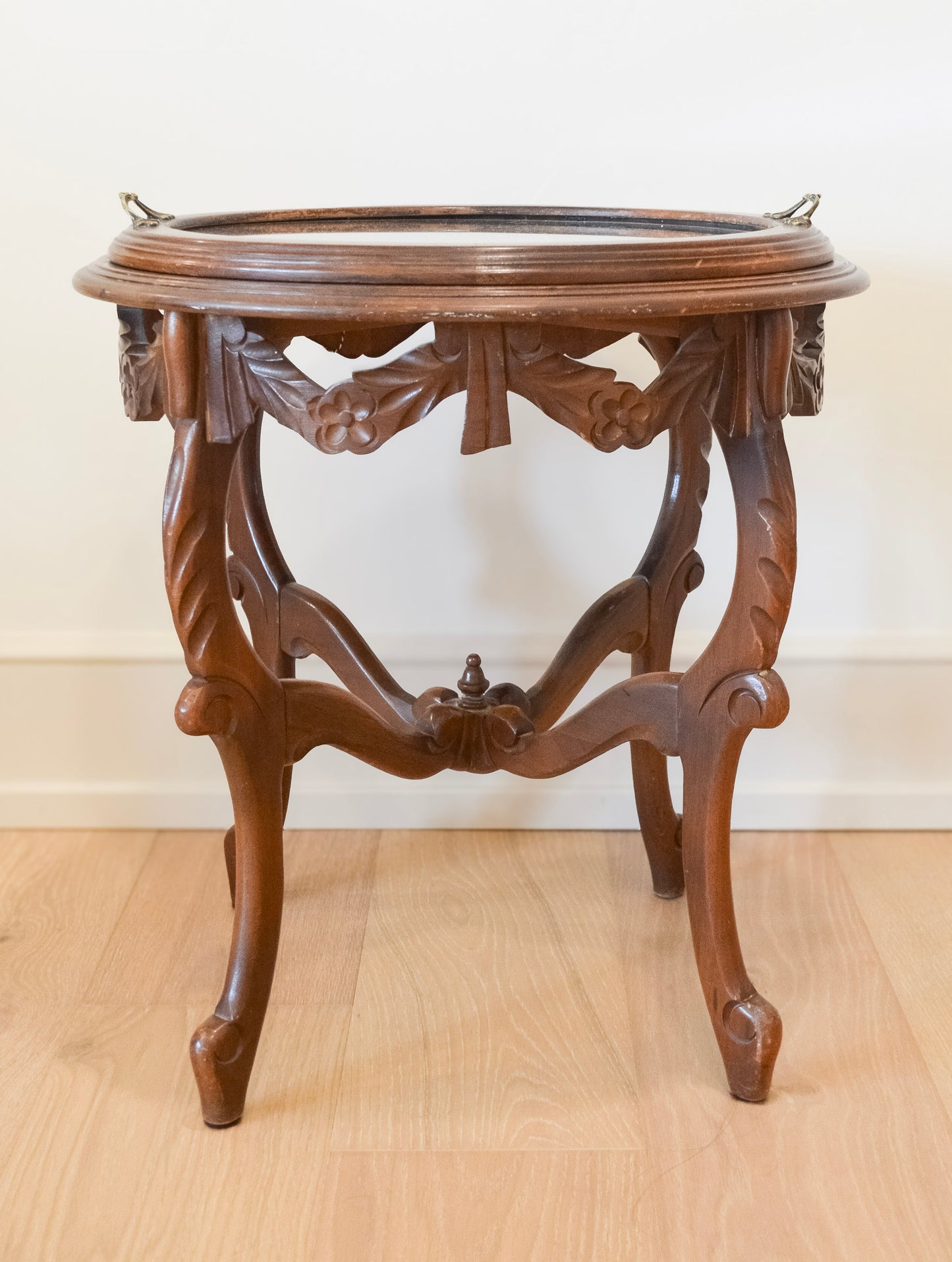 Antique Round Wooden Salon Table