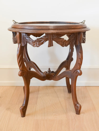 Antique Round Wooden Salon Table