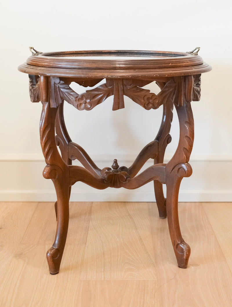 Antique Round Wooden Salon Table