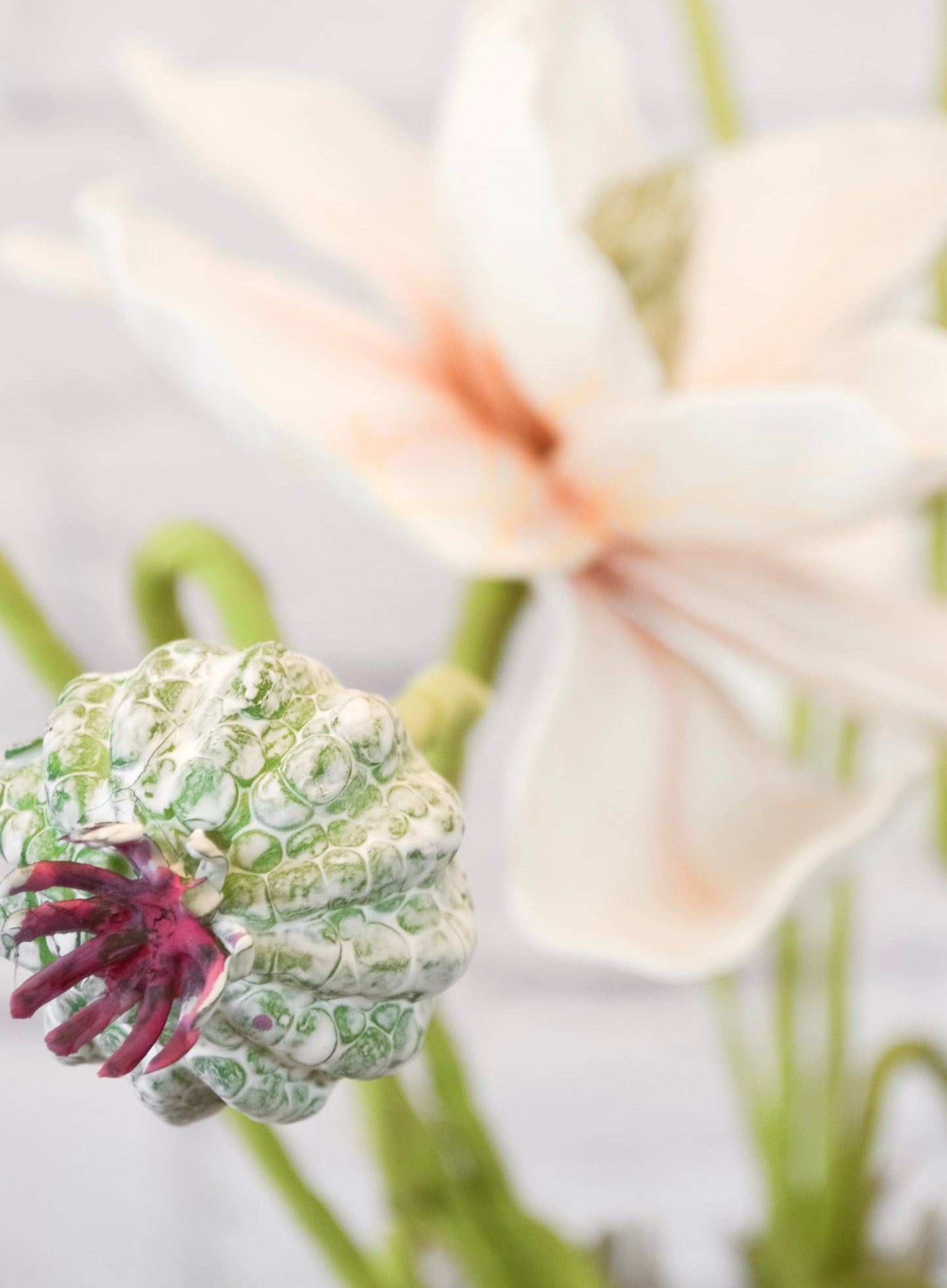 Faux Bloom & Bud Stem